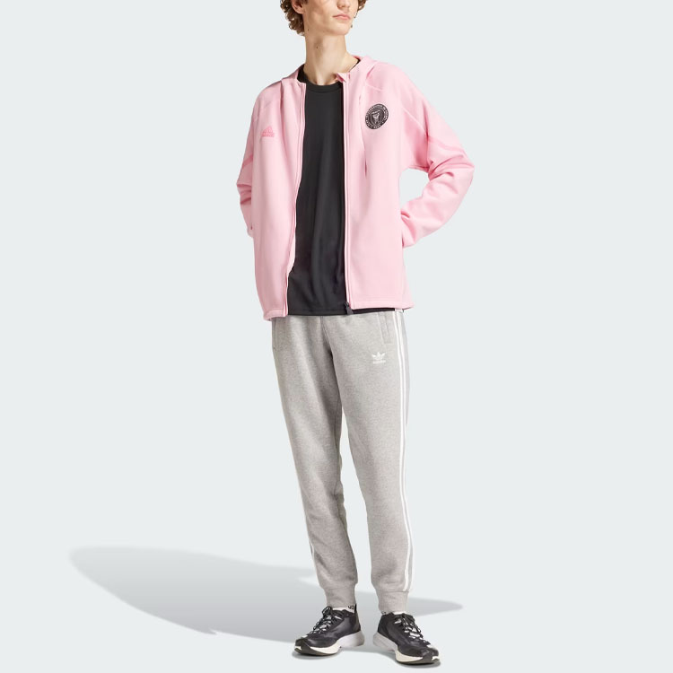 adidas Inter Miami CF Gameday Anthem Pink Striped Logo Jacket IQ0709 圖 5