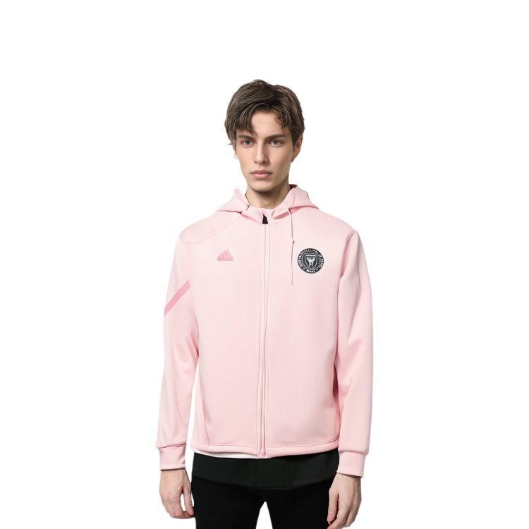 adidas Inter Miami CF Gameday Anthem Pink Striped Logo Jacket IQ0709 圖 6