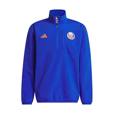 adidas Islanders Fleece Top Blue Logo Hockey Track Jacket IP5834