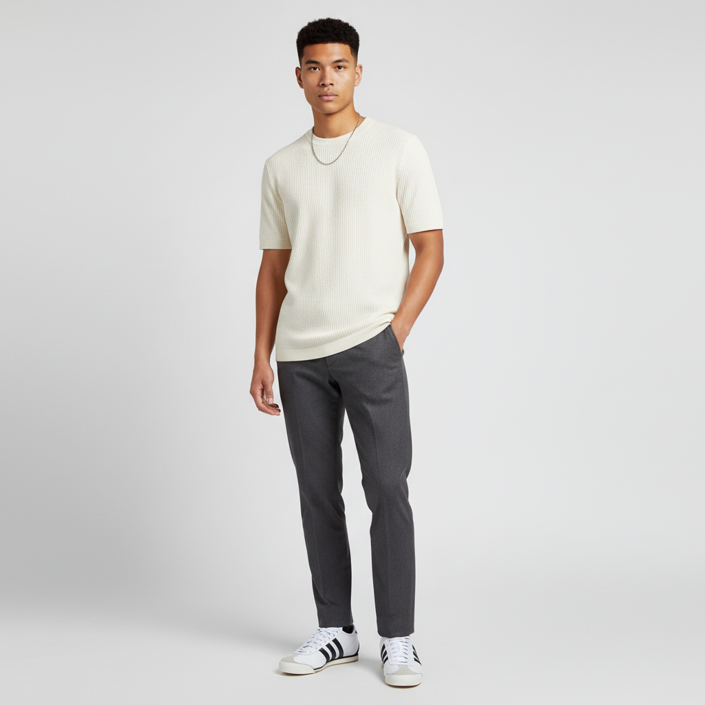 Lookbook Adidas 70s Vintage Sneakers Putih/Hitam/Kelabu Malaysia Retro Style. JS1323