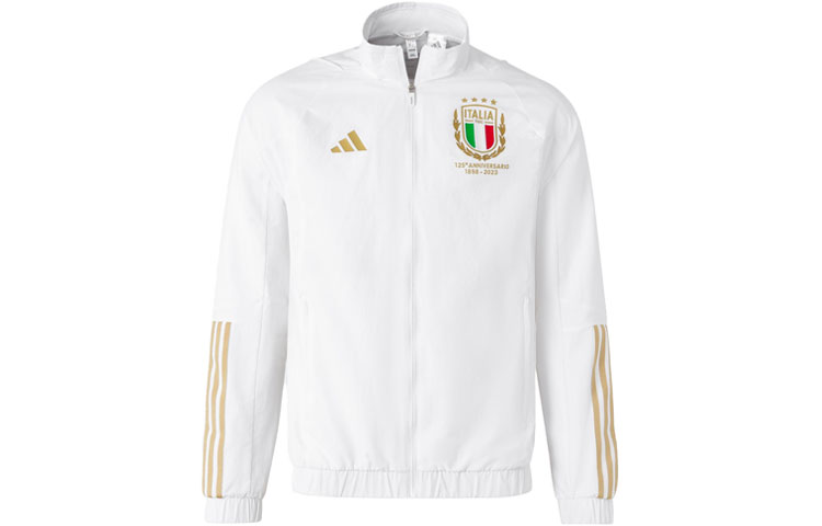 adidas Italy 125th Anniversary Retro Track Jacket White Soccer Edition HY5437