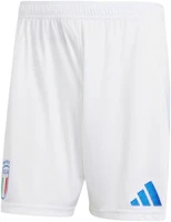 adidas Italy 24 Home Shorts Fan Edition Embroidered White Soccer Shorts. IQ0494 adidas Italy 24 Home Shorts Fan Edition Embroidered White Soccer Shorts. IQ0494