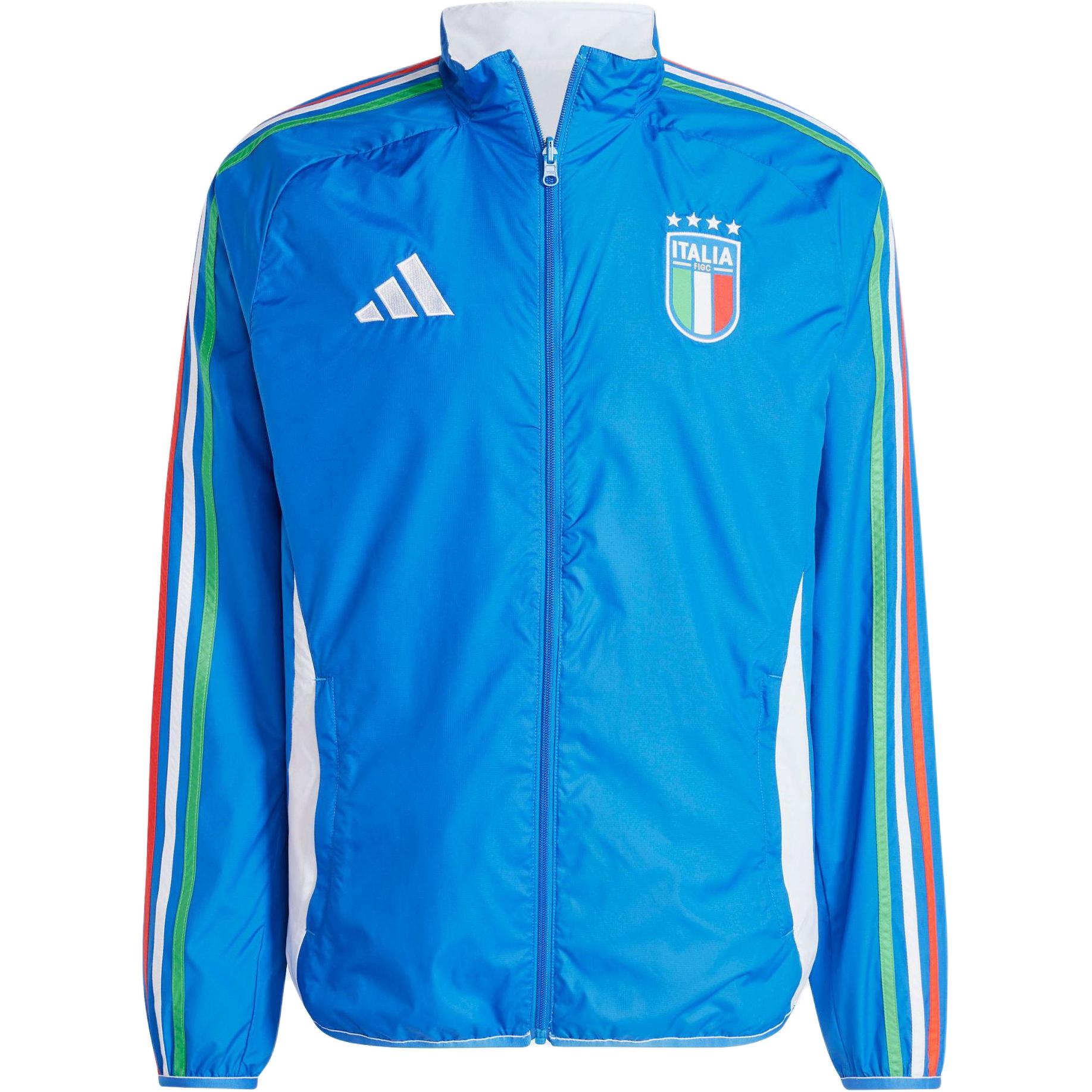 adidas Italy Anthem Reversible Retro Raglan Track Jacket Blue/White IX0418