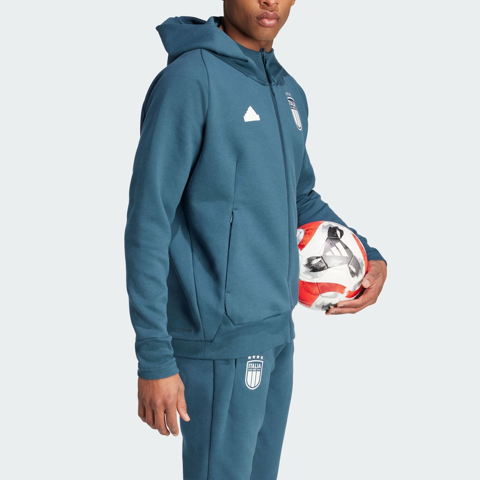 adidas Italy Soccer Hoodie - Polar Blue IU2118 圖 5