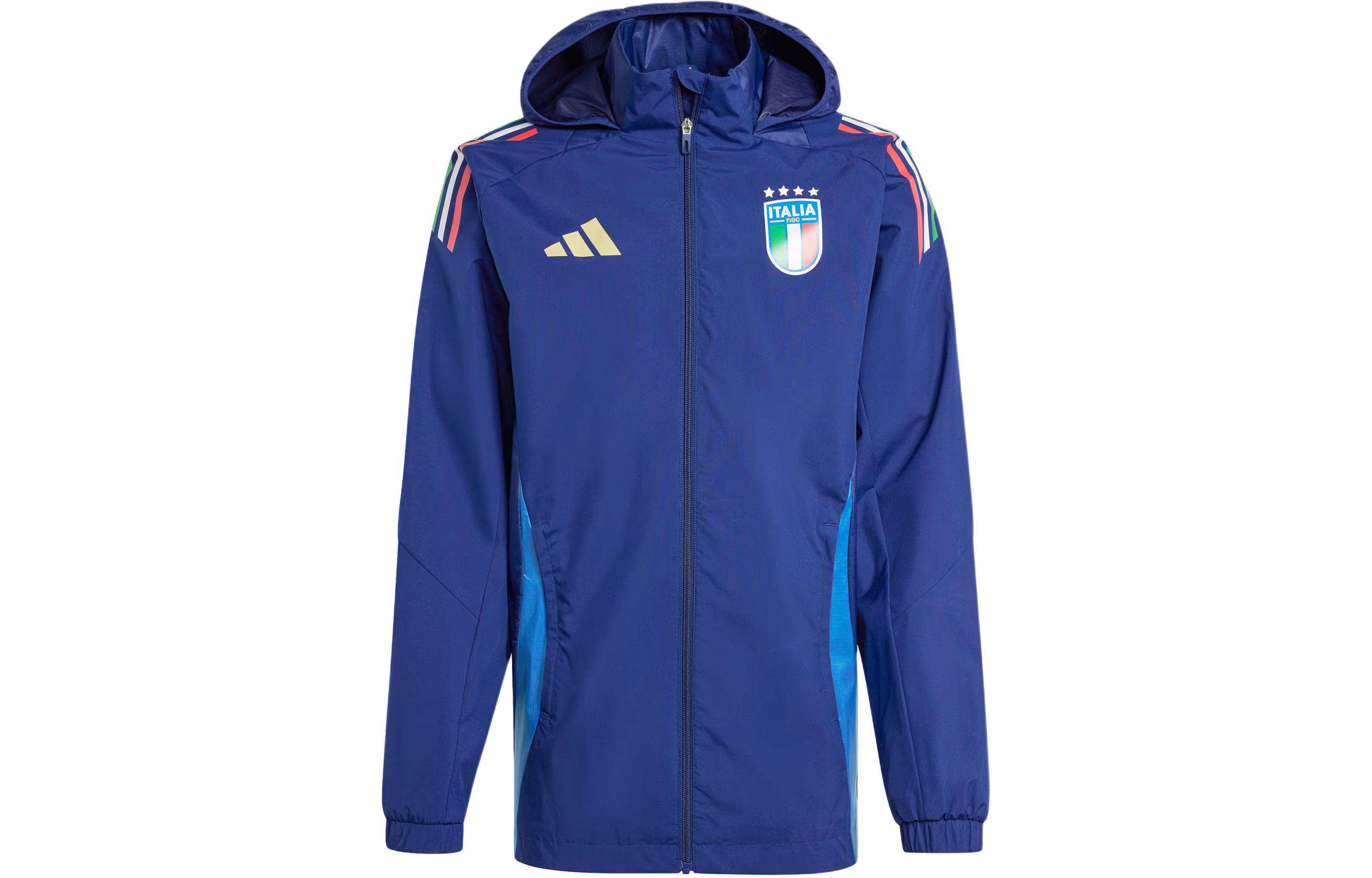 adidas Italy Tiro 24 Competition All-Weather Jacket Navy Lightweight Hoodie IQ2160