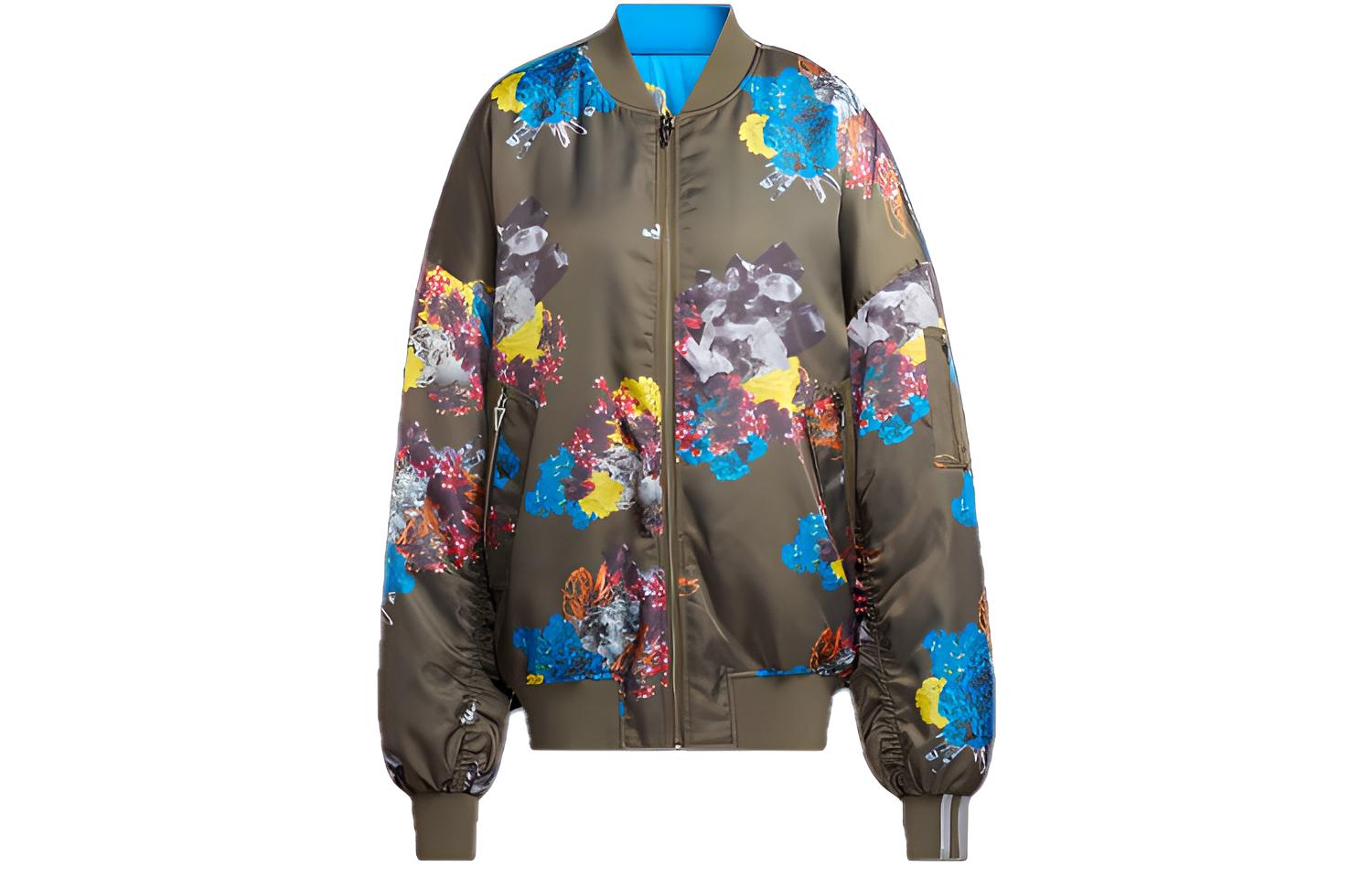 adidas IVY PARK Reversible Crystal Print Bomber Jacket Unisex Blue Brown HP0025