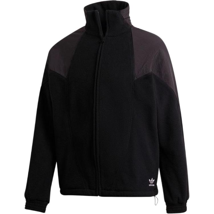 adidas Japan Colorblock Fleece Logo Jacket Black Long Sleeve GE0838-JAPAN