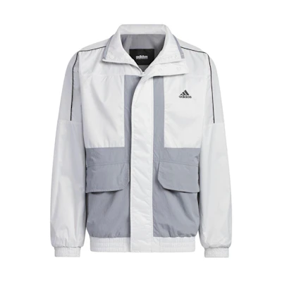 adidas Japan Colorblock Logo Print High Neck Jacket Unisex Grey IK7355-JAPAN
