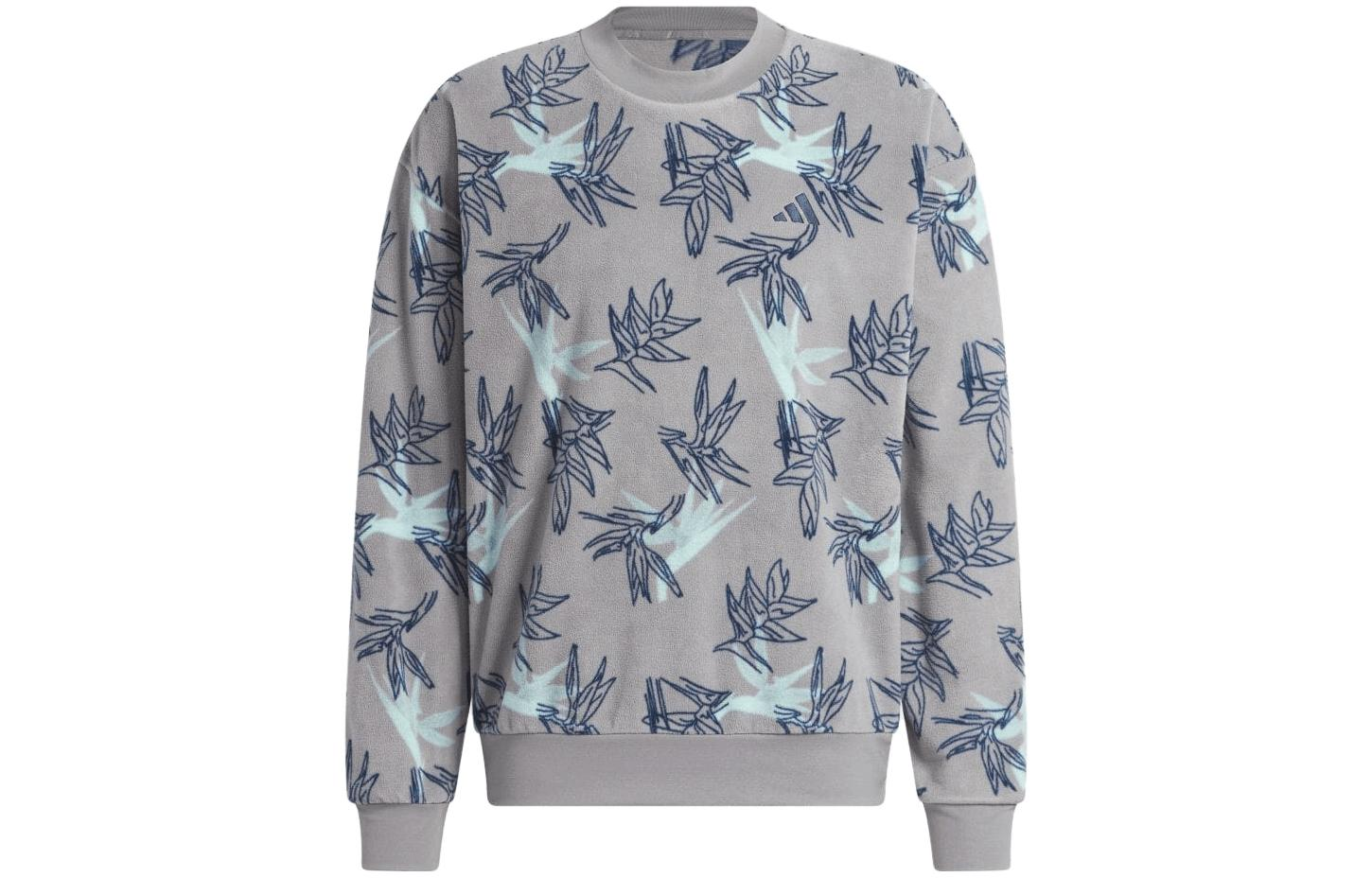 adidas Japan Edition All-Over Print Graphic Long Sleeve Sweatshirt Grey Men HZ3196-JAPAN