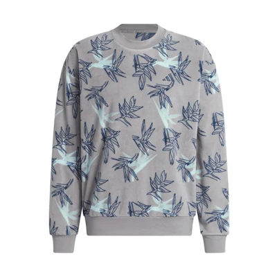 adidas Japan Edition All-Over Print Graphic Long Sleeve Sweatshirt Grey Men HZ3196-JAPAN
