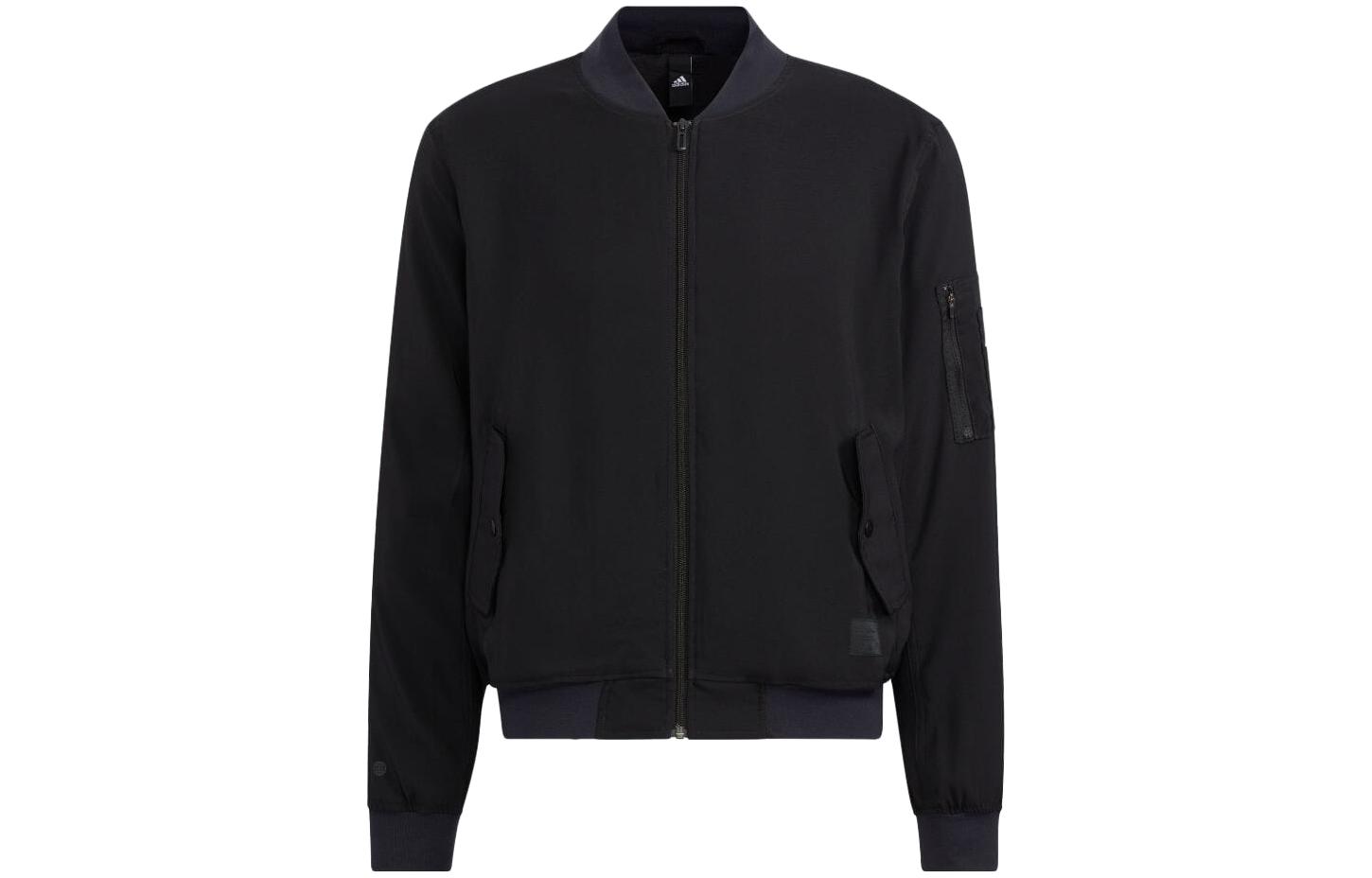 adidas Japan Edition Black Zip-Up Baseball Collar Jacket Mens HS3406-JAPAN