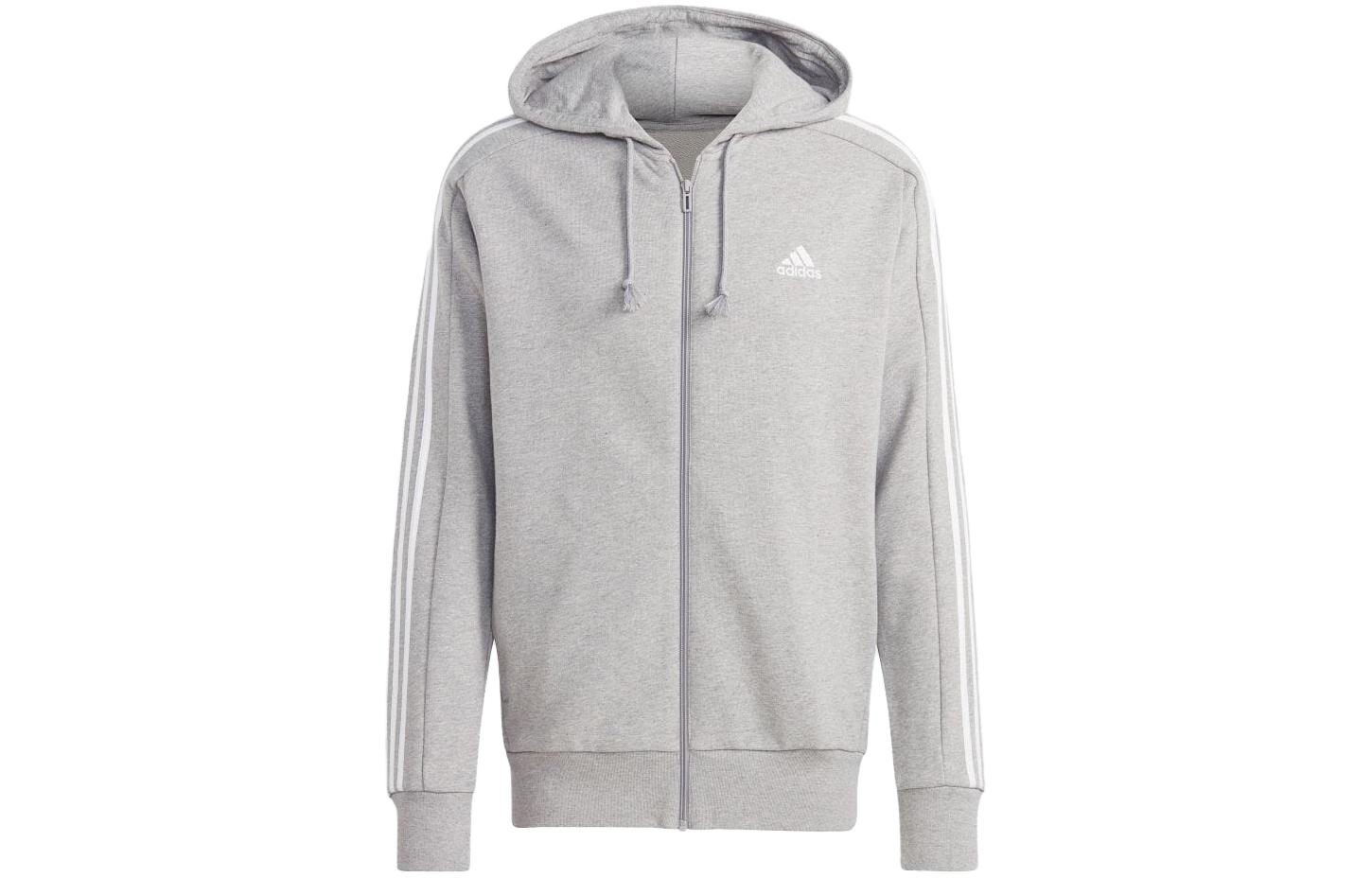 adidas Japan Edition Grey Hooded Logo Striped Long-Sleeve Jacket IC9833-JAPAN