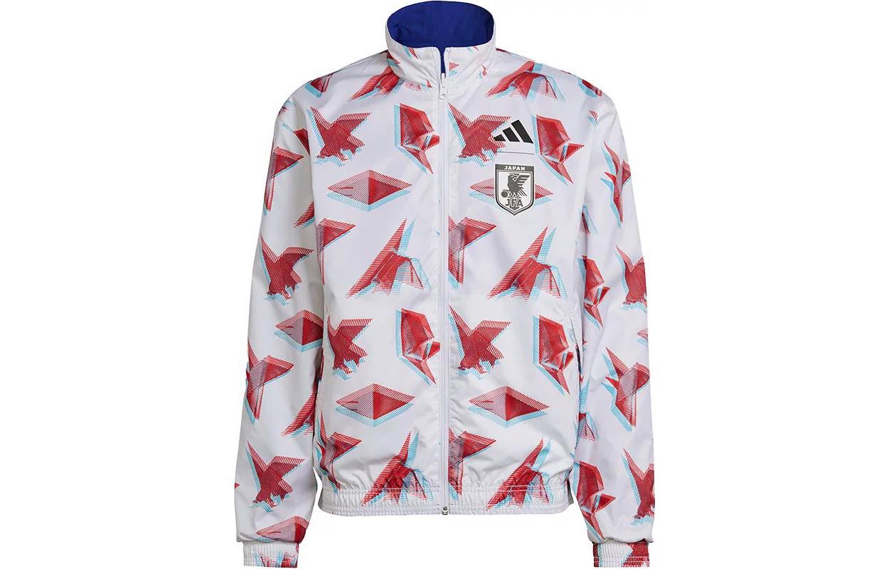 adidas Japan National Team Logo Print Track Jacket White Mens HC6292