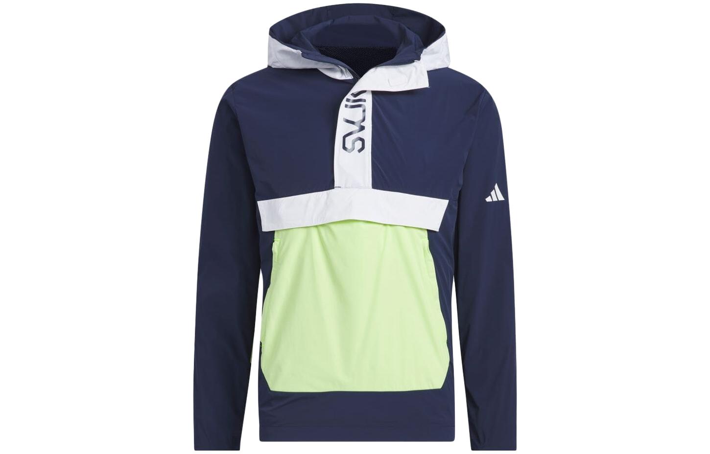 adidas Japanese Colorblock Letter Print Hooded Pullover Jacket Blue - HY0976-JAPAN
