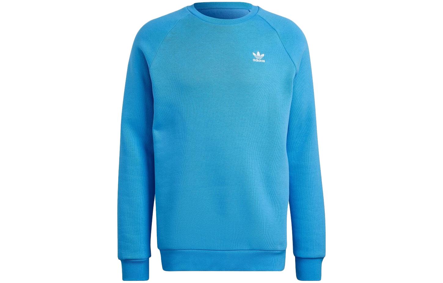adidas Japanese Edition Blue Solid Color Crewneck Sweatshirt HJ7992-JAPAN