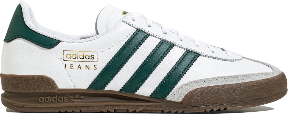 Adidas jeans trainers white/green best sale