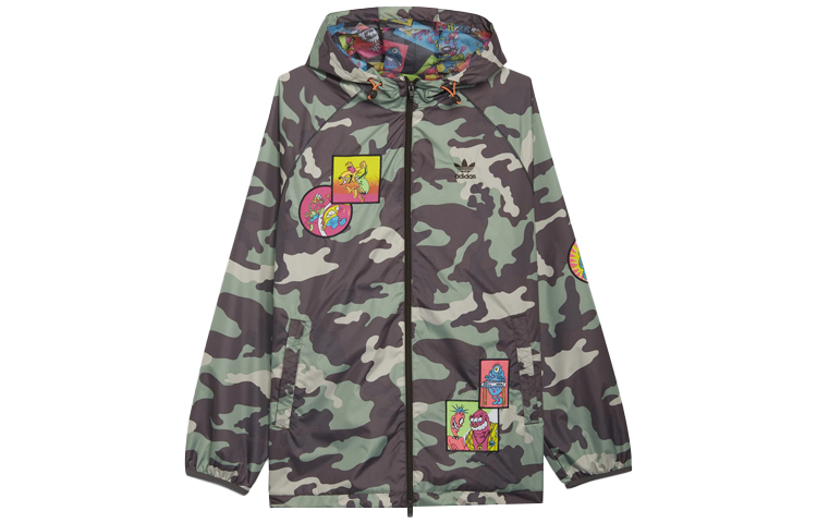 adidas Jeremy Scott Camo Hoodie Jacket Green Casualwear H53375