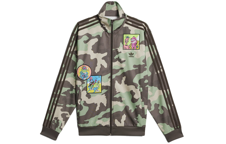 adidas Jeremy Scott Camo Track Jacket Retro Collab with 3-Stripes Design H53369