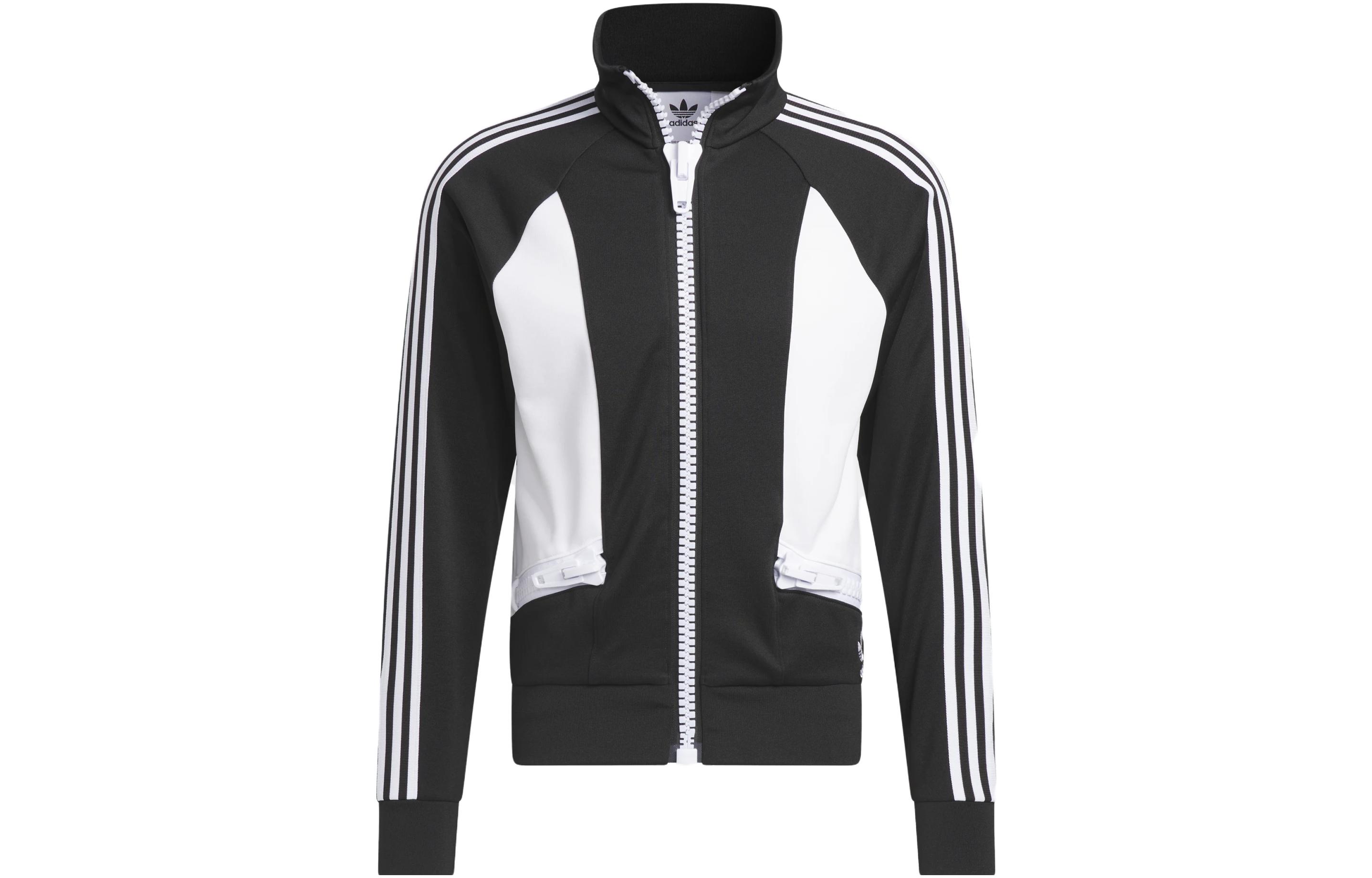 adidas Jeremy Scott Colorblock 3-Stripes Zip-Up Sweatshirt Men Black HY1810