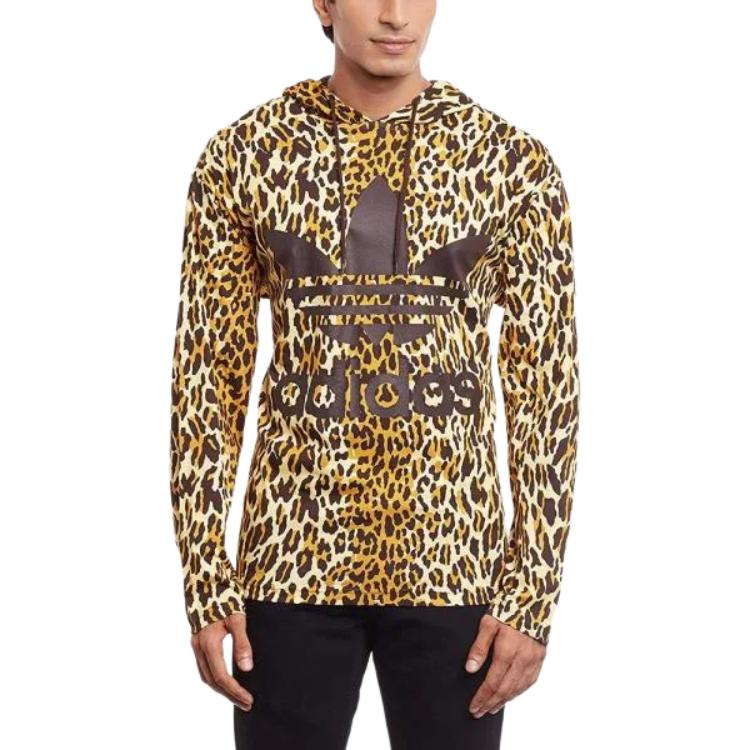 adidas Jeremy Scott Leopard Print Hoodie Yellow () AC1885