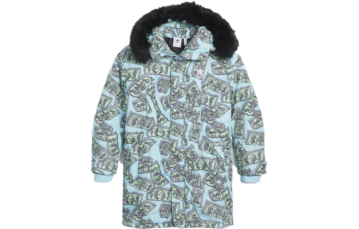 adidas Jeremy Scott Money Print Hooded Down Jacket Multicolor Unisex IA0100