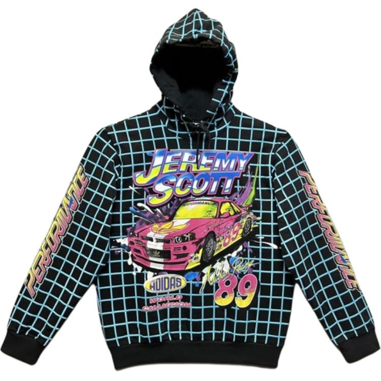 adidas Jeremy Scott Rally Checkered Logo Print Sweatshirt Black HG6511
