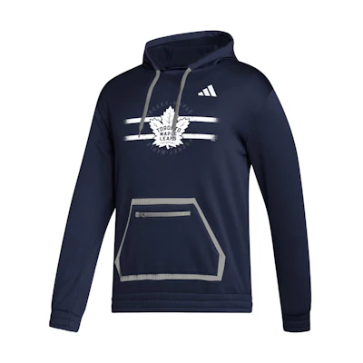 adidas Jets Team Issue Navy Pullover Hoodie Maple Leafs Hockey Print IK6649