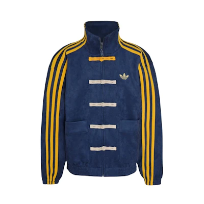 adidas Junior Kids Chinese Style Oversized Knit Jacket (Asia Sizing) Crew Navy/Collegiate Gold