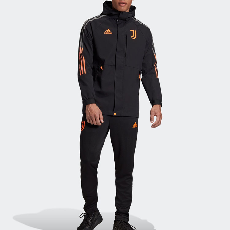 Cheap adidas JUVE Travel Jacket Juventus Football Hoodie Black  FR4202