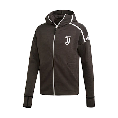 adidas Juve Zne Hd Fr Juventus Logo Hoodie Jacket Carbon Black DS8856