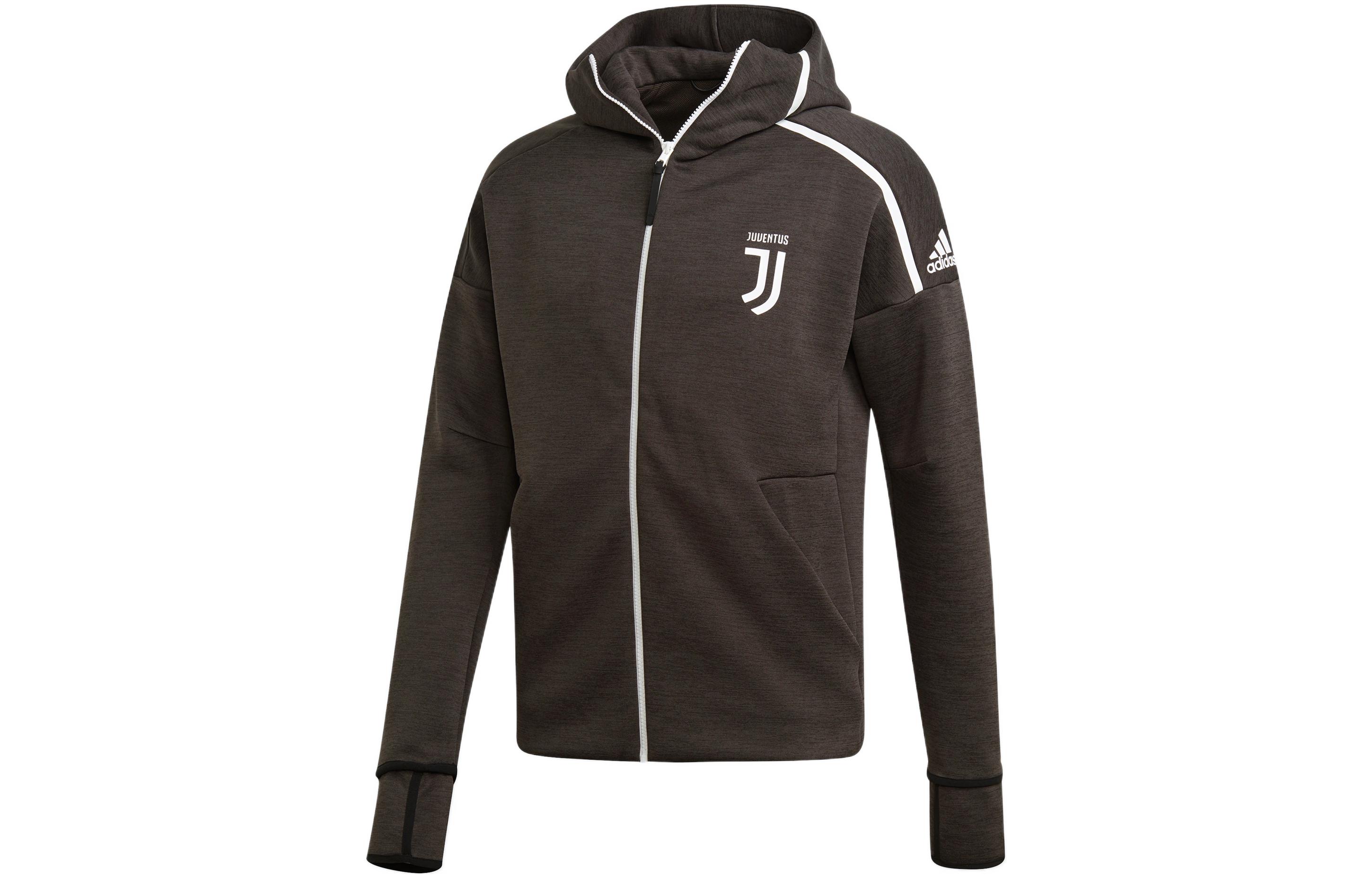 adidas Juve Zne Hd Fr Juventus Logo Hoodie Jacket Carbon Black DS8856 圖 2