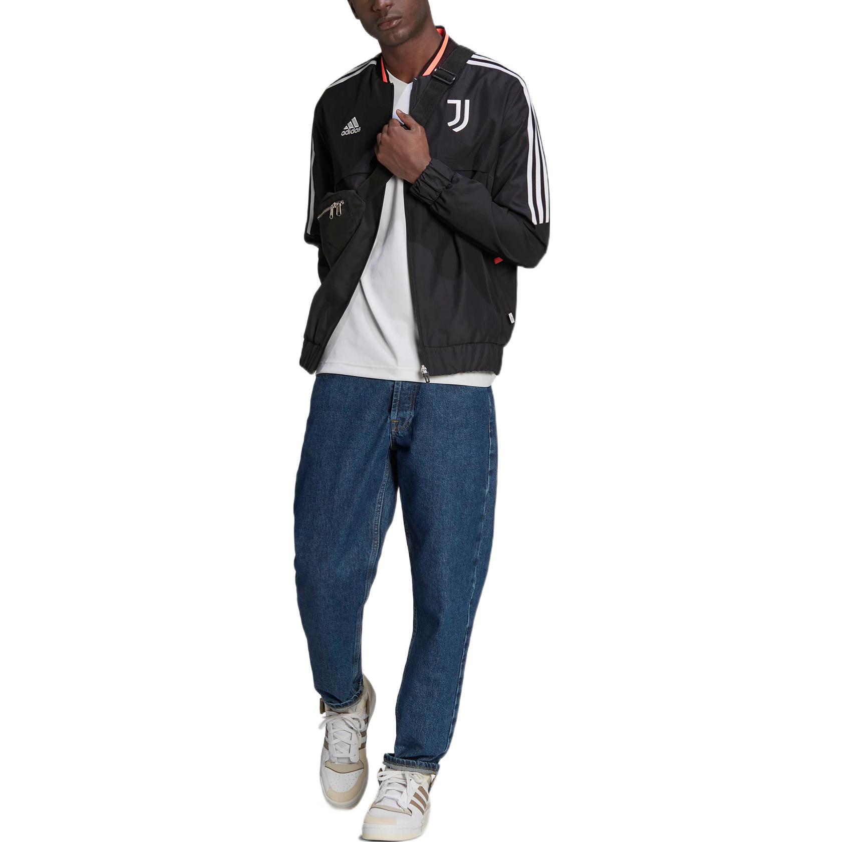 adidas Juventus 22/23 Striped Logo Track Jacket Black H67135 圖 3