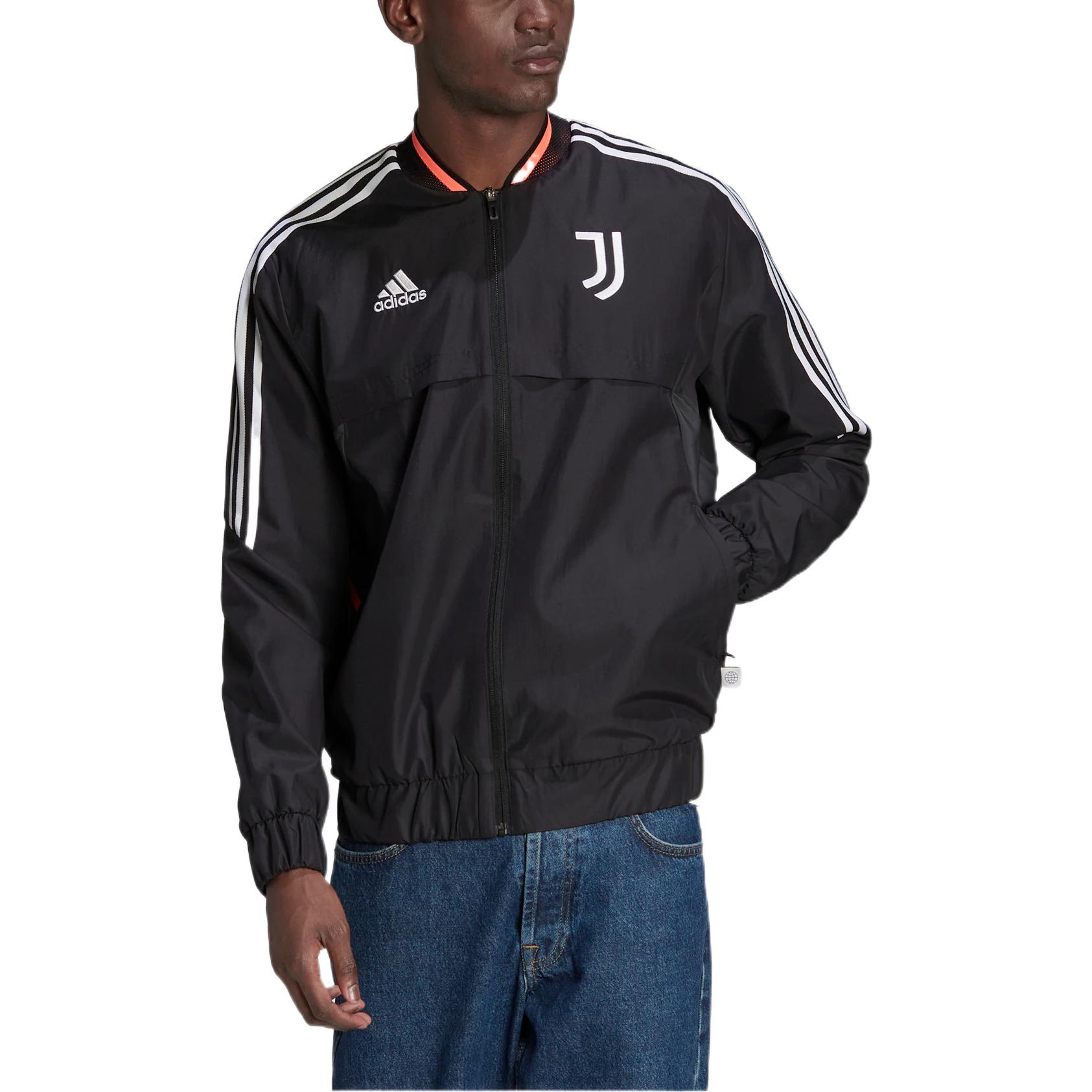 adidas Juventus 22/23 Striped Logo Track Jacket Black H67135 圖 5