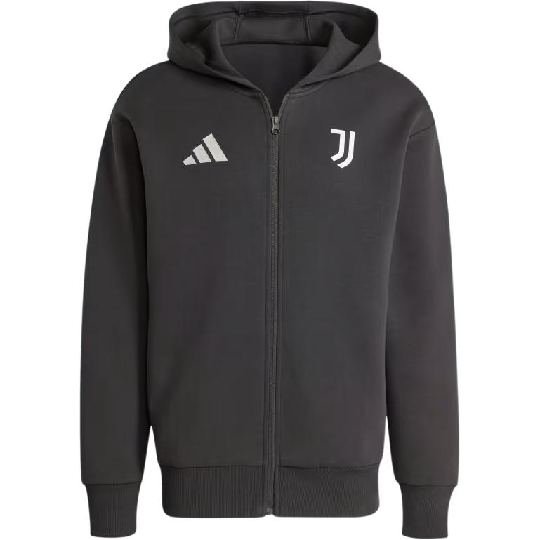 adidas Juventus Anthem Black Hooded Zip-Up Jacket IT3791