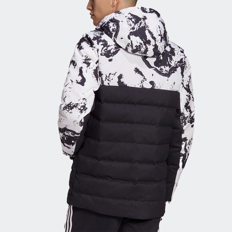 Details for アディダス ユベントス カラーブロック フード付きダウンジャケット 冬用 ブラック ホワイト FR4213