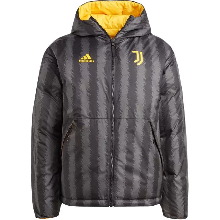 adidas Juventus DNA Down Jacket Black Reversible Hooded Jacket HZ4990