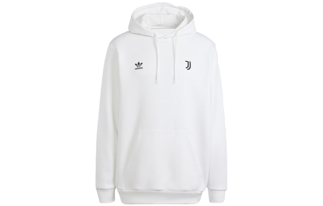 adidas Juventus Essentials Trefoil White Hoodie Pullover Sweatshirt IL1041