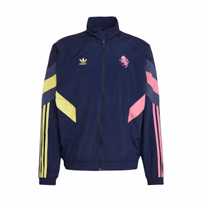 adidas Juventus FW24 Logo Zipper Retro Jacket Men’s Blue Pink Long Sleeve IN5601