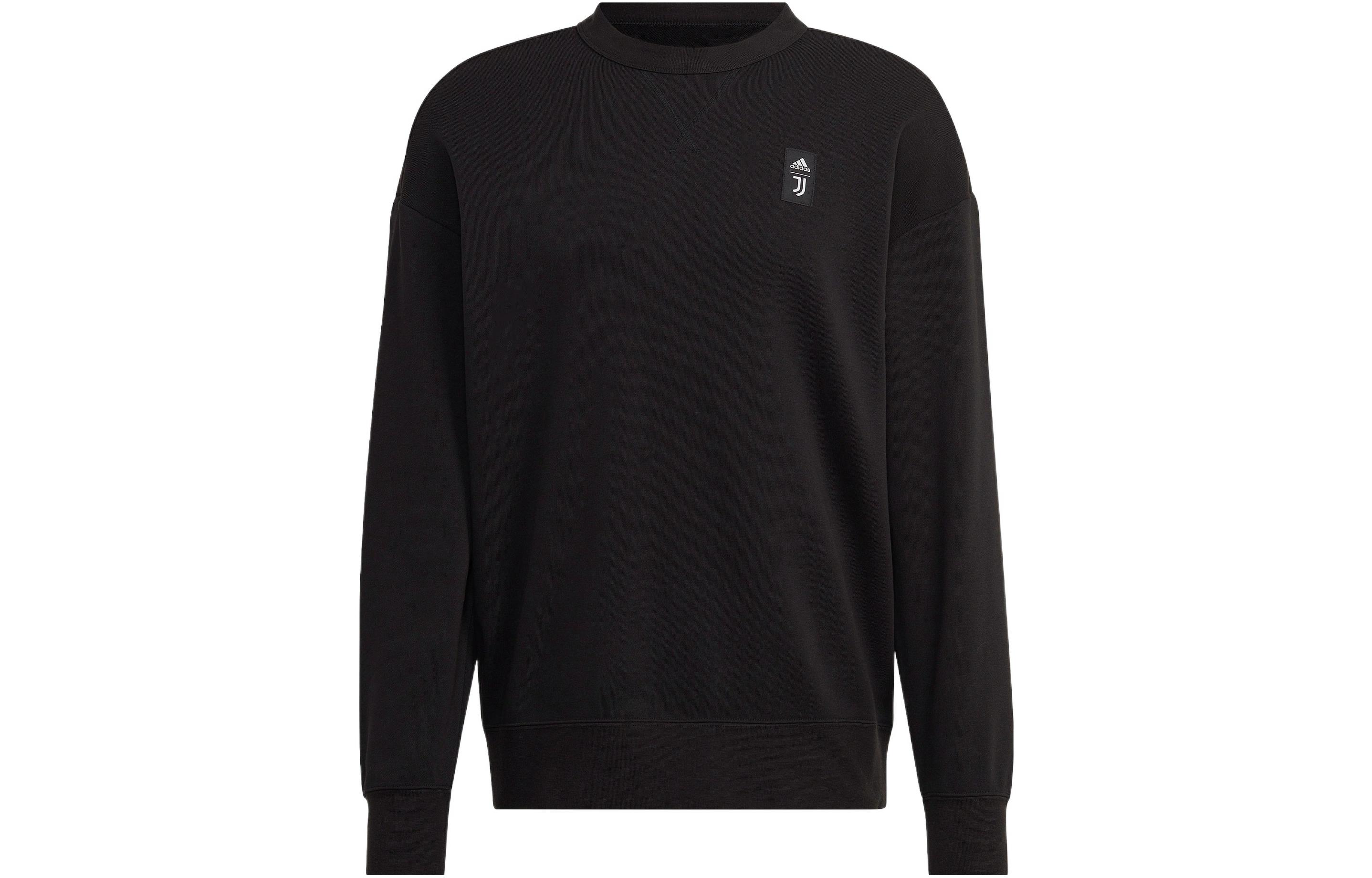adidas Juventus Graphic Print Relaxed Crewneck Soccer Sweatshirt Black HD8866