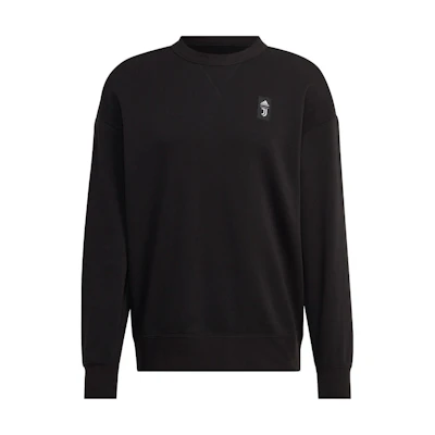 adidas Juventus Graphic Print Relaxed Crewneck Soccer Sweatshirt Black HD8866
