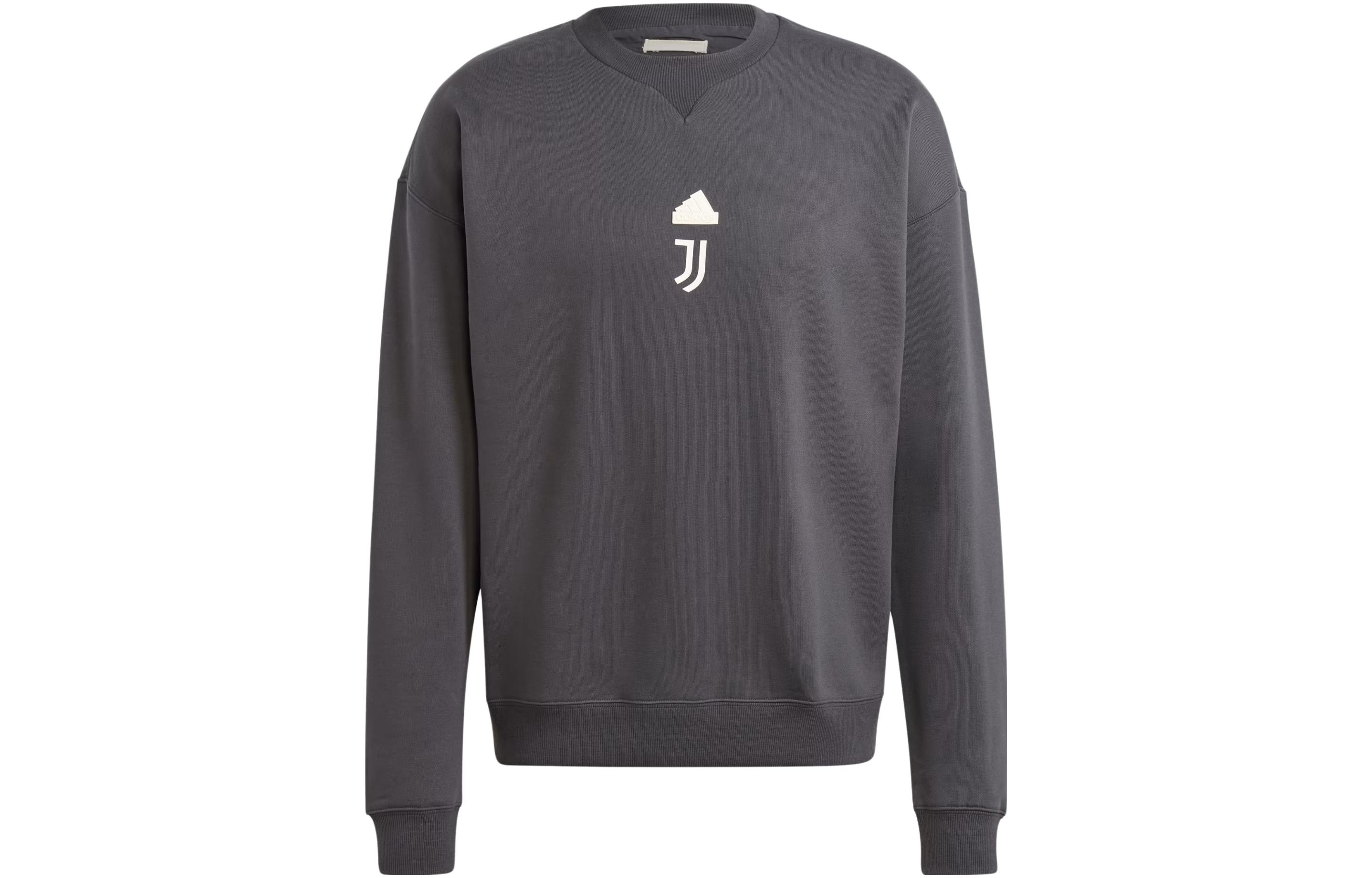 adidas Juventus Lifestyler Grey Crewneck Logo Sweatshirt HZ4976