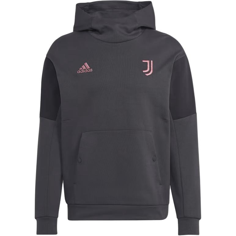 adidas Juventus Logo Hoodie Carbon Black - Soft, Comfortable, Solid Color HD8860