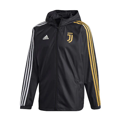 adidas Juventus Logo Print Football Hooded Jacket Black () GE1999