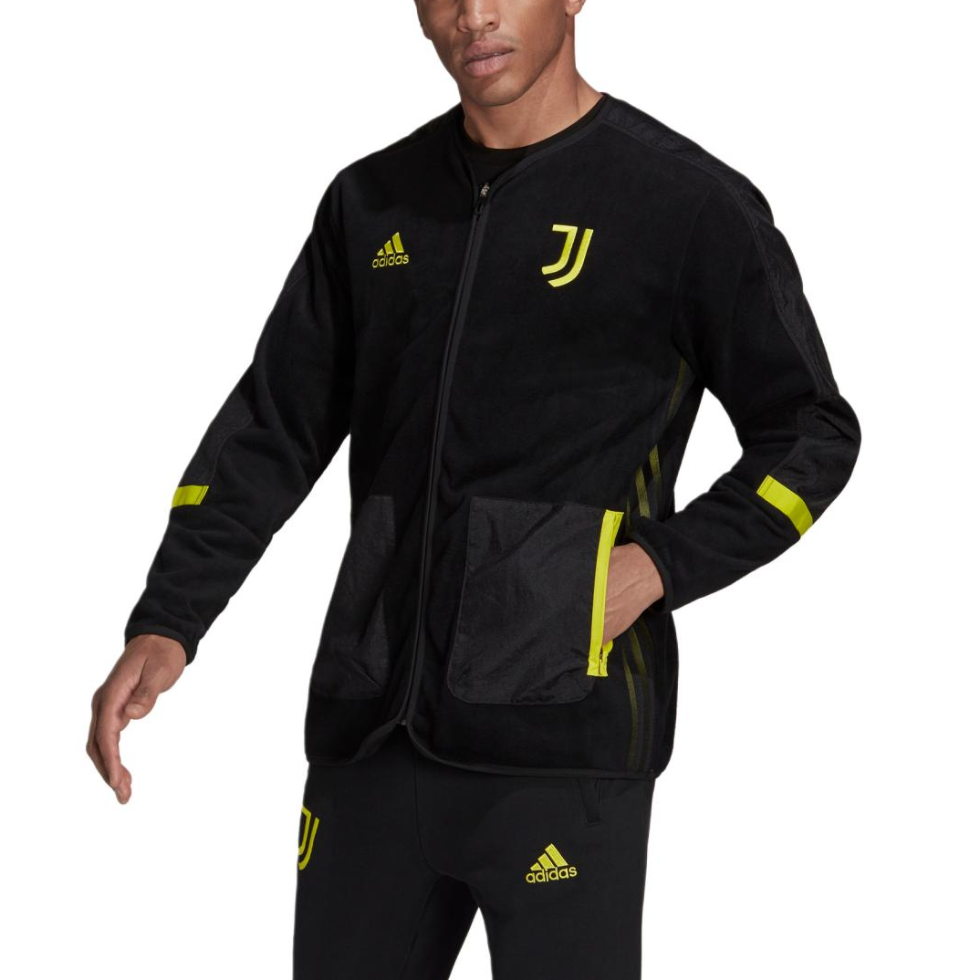 adidas Juventus Printed Zip Football Jacket Black GR2915