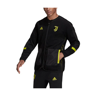 adidas Juventus Printed Zip Football Jacket Black GR2915