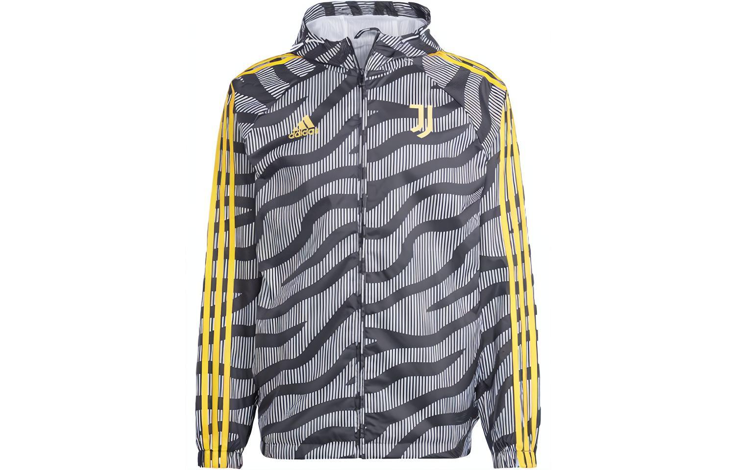 adidas Juventus Striped Colorblock Hoodie Jacket Multicolor HZ4963