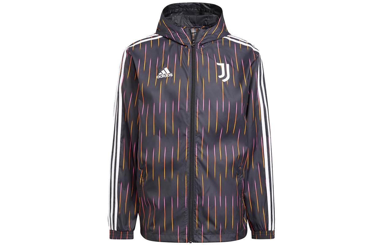 adidas Juventus Windbreaker Black Football Training Logo Jacket GR2901