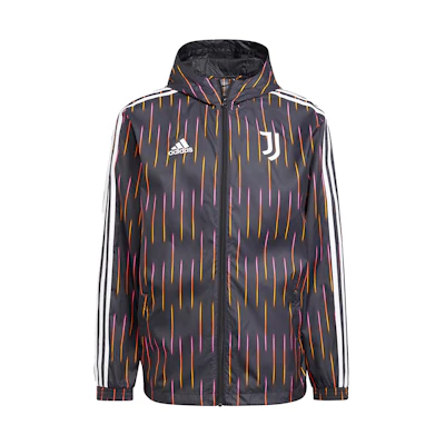 adidas Juventus Windbreaker Black Football Training Logo Jacket GR2901