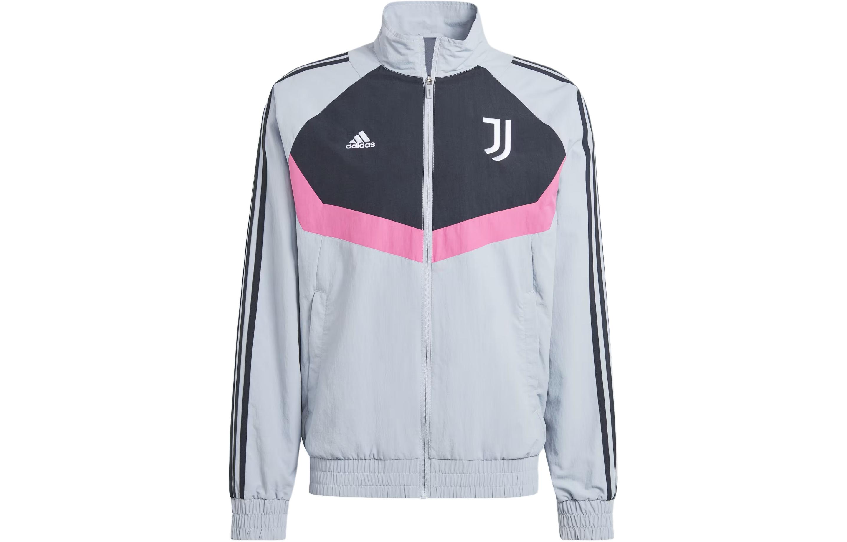 adidas Juventus Woven Track Top Retro Silver Striped Jacket IM9865