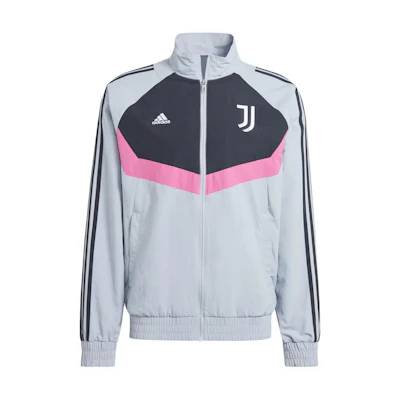 adidas Juventus Woven Track Top Retro Silver Striped Jacket IM9865